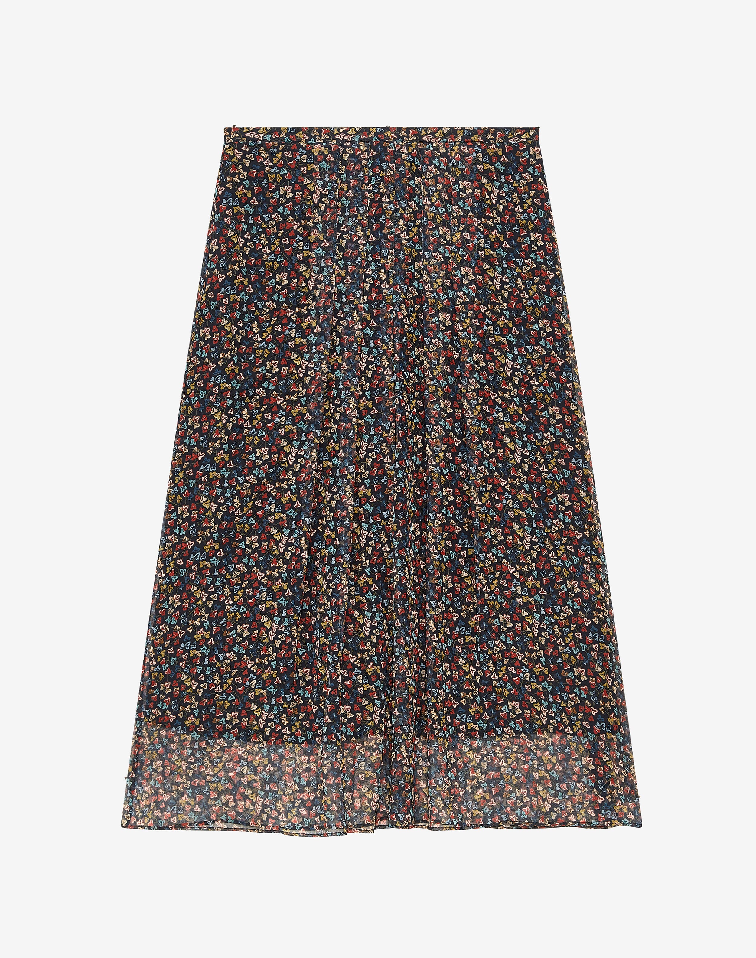 Liberty Print Silk Chiffon Skirt In Russet Leaf Skirts Brora