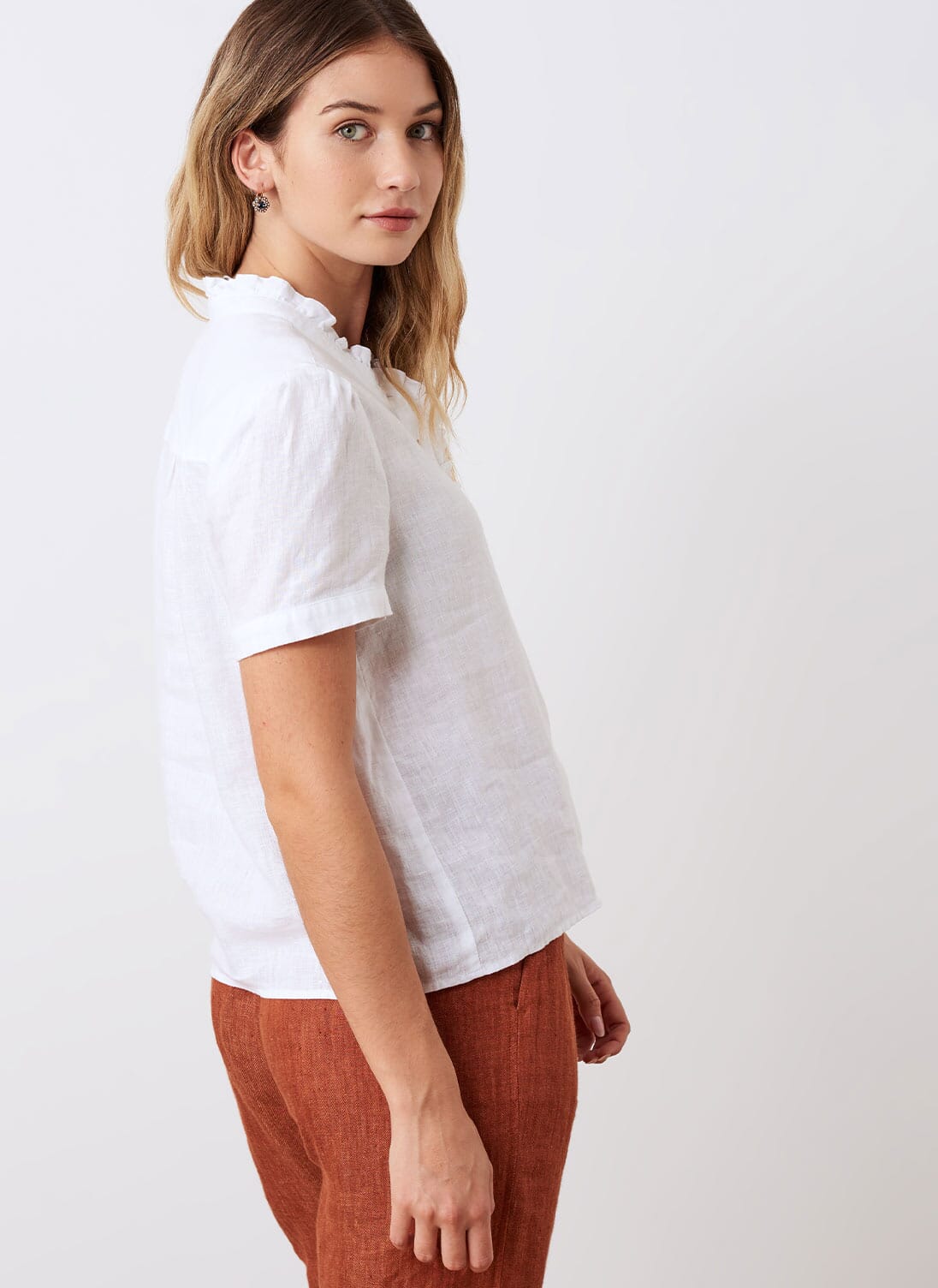 Linen Pie Crust Blouse Women's Shirts & Blouses Brora