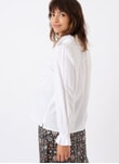 White Organic Cotton Embroidered Blouse DB9131FL9187