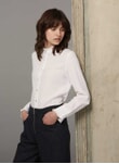 White Textured Cotton Frill Collar Shirt DB9894LB1895