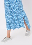 Cobalt Feather Print Linen Shirt Dress DD2117LB2101