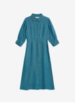 Teal Herringbone Weave Linen Dress DD2234FL2228