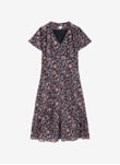 Black Silk Cotton Folk Print Dress DD9181FL9139