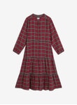 Charcoal & ruby Plaid Tiered Shirt Dress DD9183FL9143