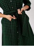 Emerald & Charcoal Gingham Check Shirt Dress DD9186FL9152