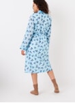 Periwinkle Organic Cotton Floral Spot Dressing Gown DG9197FL9199