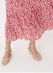 Poppy Feather Print Gauzy Linen Skirt DS2127FL2130