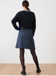 Navy Scottish Textured Wool Skirt DS8268BR8201
