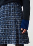 Navy Scottish Textured Wool Skirt DS8268BR8201