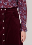 Claret Corduroy Button Through Skirt DS9123FL9052