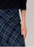Navy & gentian blue Scottish Tweed Check Skirt DS9937FL9174
