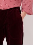 Claret Pull On Corduroy Trousers DT9165FL9052