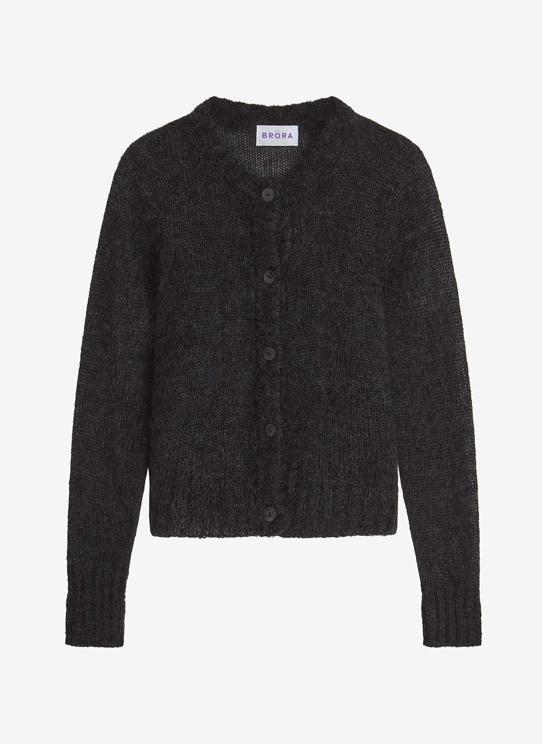 Charcoal Mohair Cardigan Women's Mohair Cardigans Brora