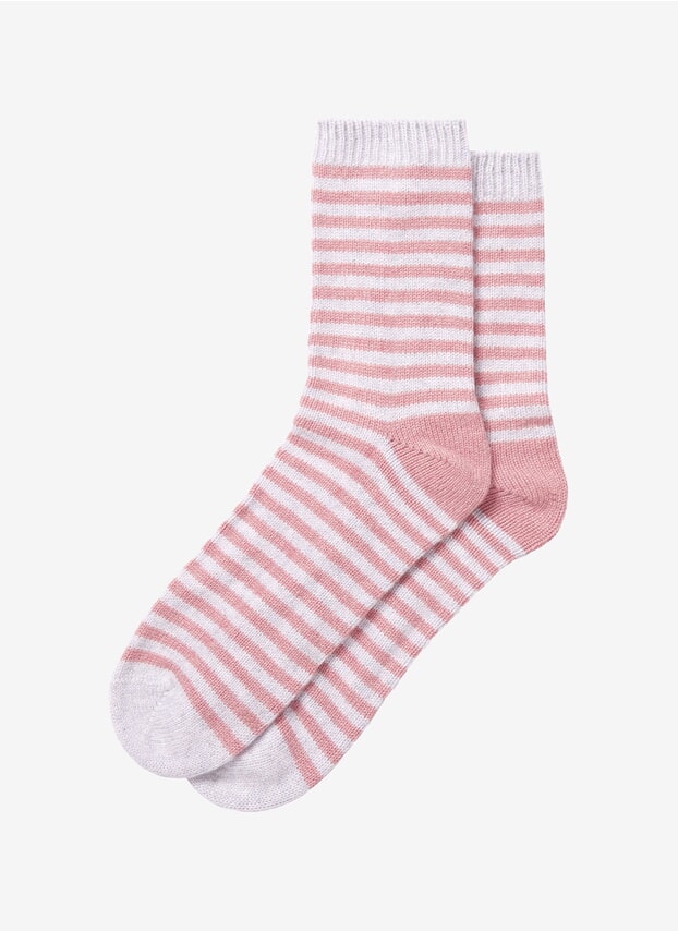 Pearl & carnation Women's Cashmere Stripe Socks NLQ30HM9195
