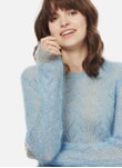 Ice blue Mohair Lace Knit Jumper STLJ804LB1882