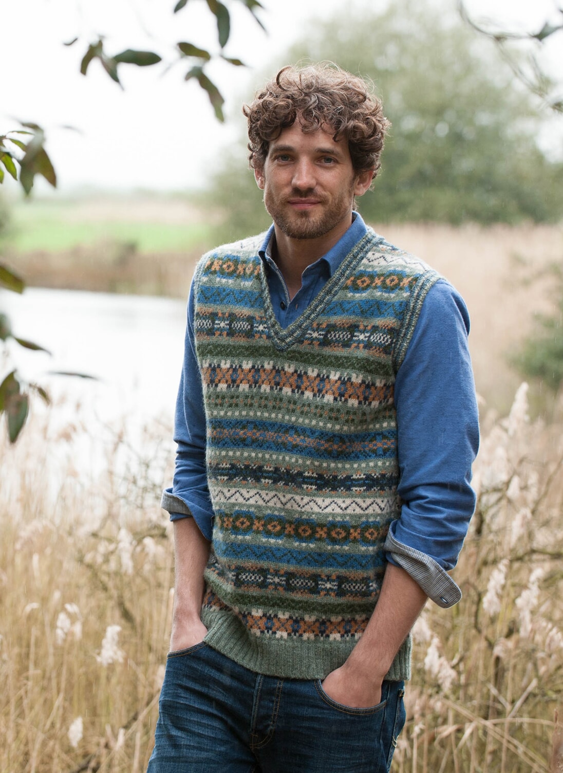 Lambswool Fair Isle Tank Top Brora.co.uk