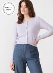 Lilac Cashmere Guernsey Cardigan WPC775D0069