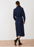 French Navy Cashmere Cable Knit Dressing Gown WPG03A6021