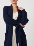 French Navy Cashmere Cable Knit Dressing Gown WPG03A6021