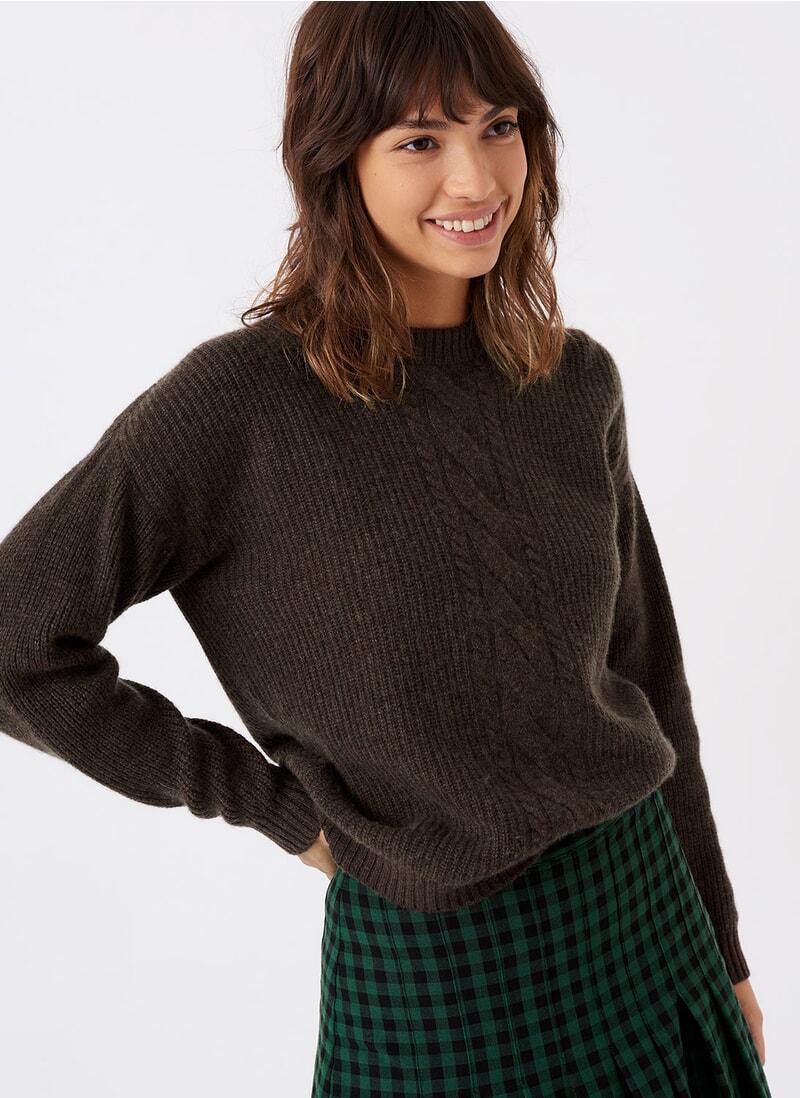 Elk Cashmere Cable And Rib Jumper Womens Jumpers Brora