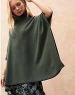 Olive Cashmere Week-End Poncho WPP759/C7125