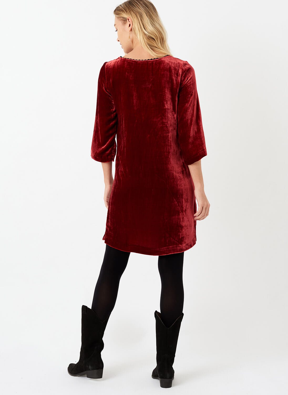 Silk Velvet Tunic in Hawthorn Women s Dresses Brora
