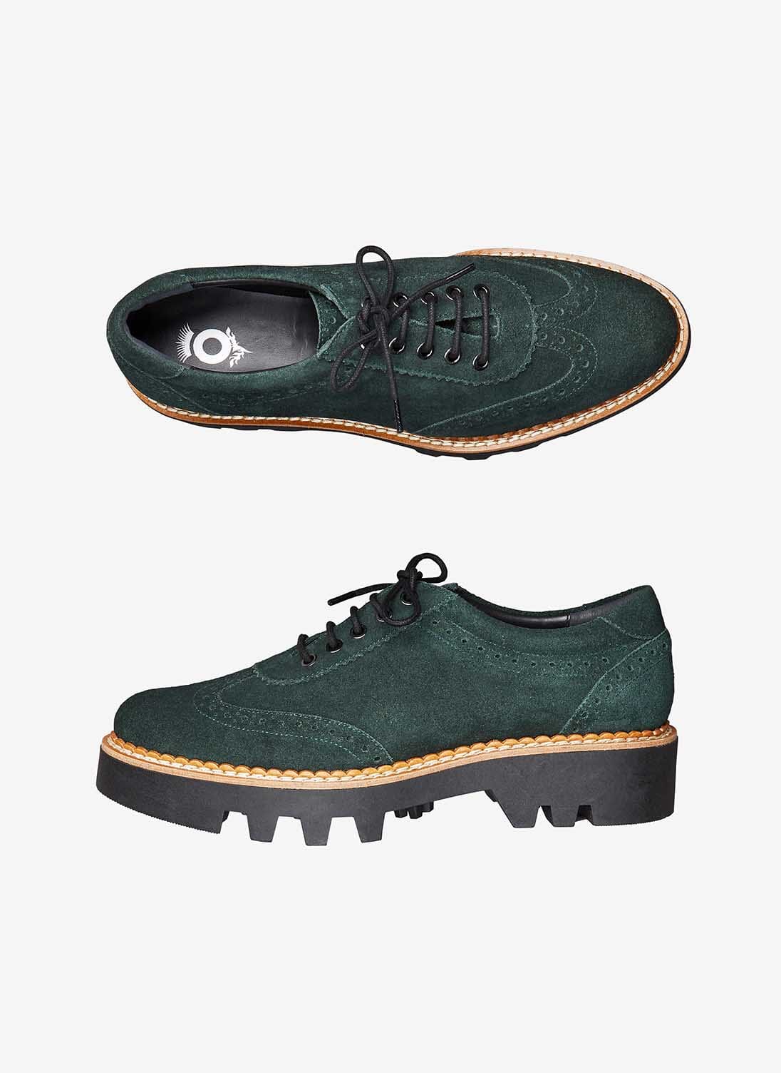 Suede Brogues in Ivy Women s Shoes Boots Brora UK