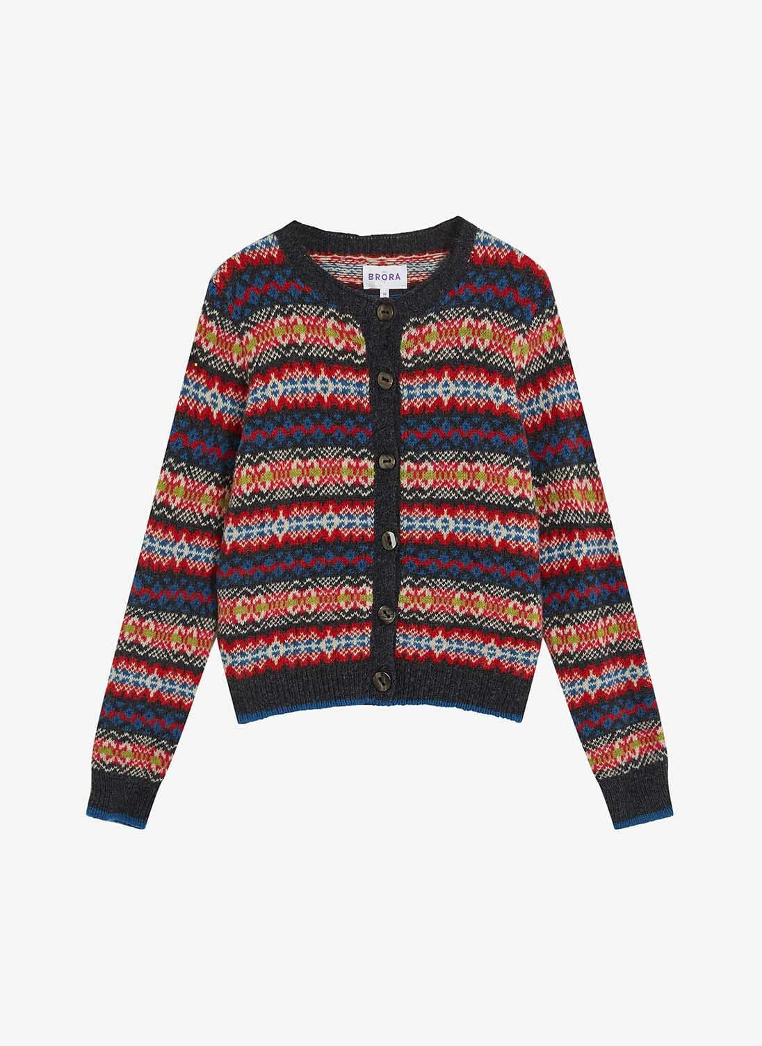 Brora lambswool 2024 fair isle cardigan