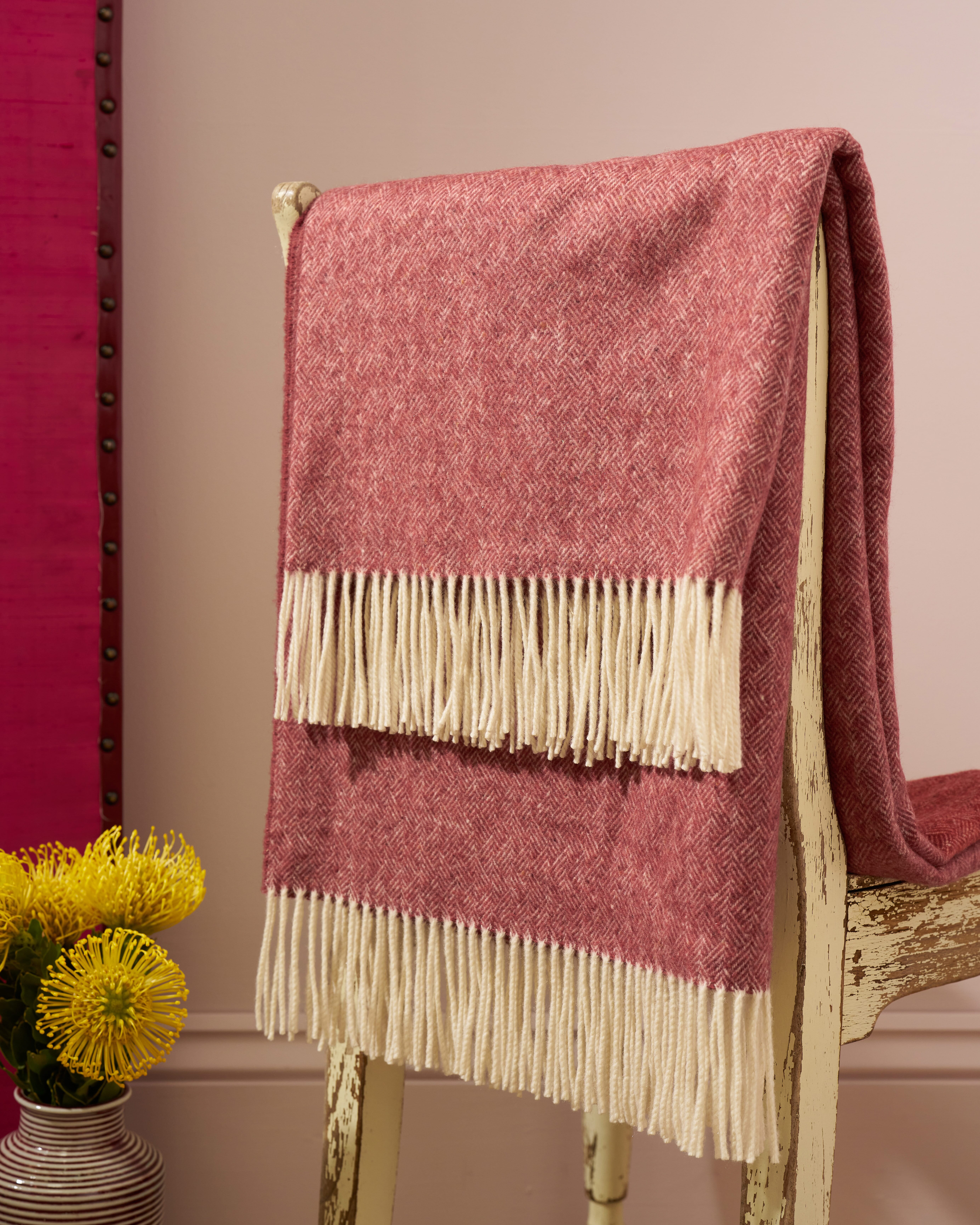 Brora Cashmere Woven Blanket Henna