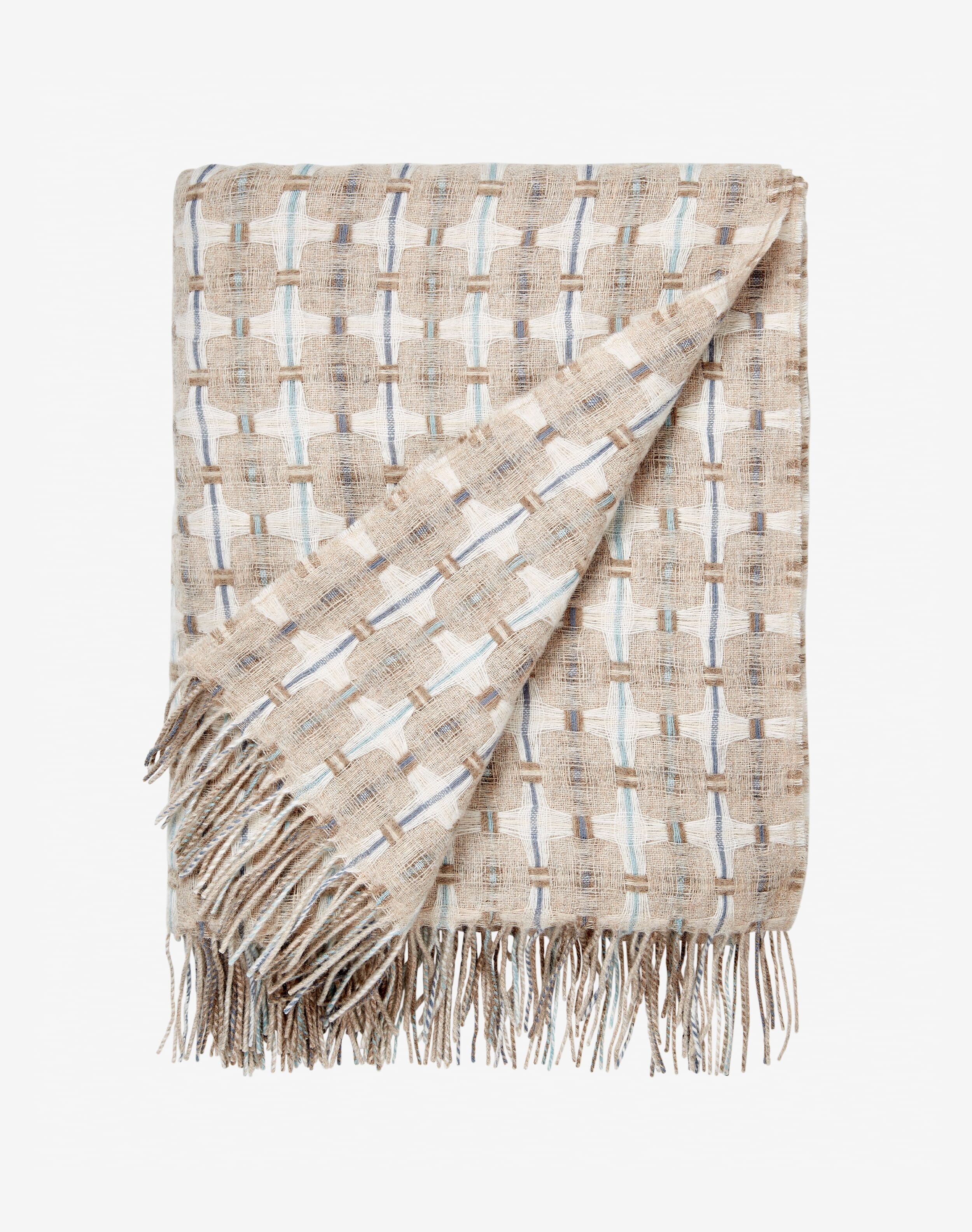 Biscuit Lambswool Blanket Throws Blankets Brora UK
