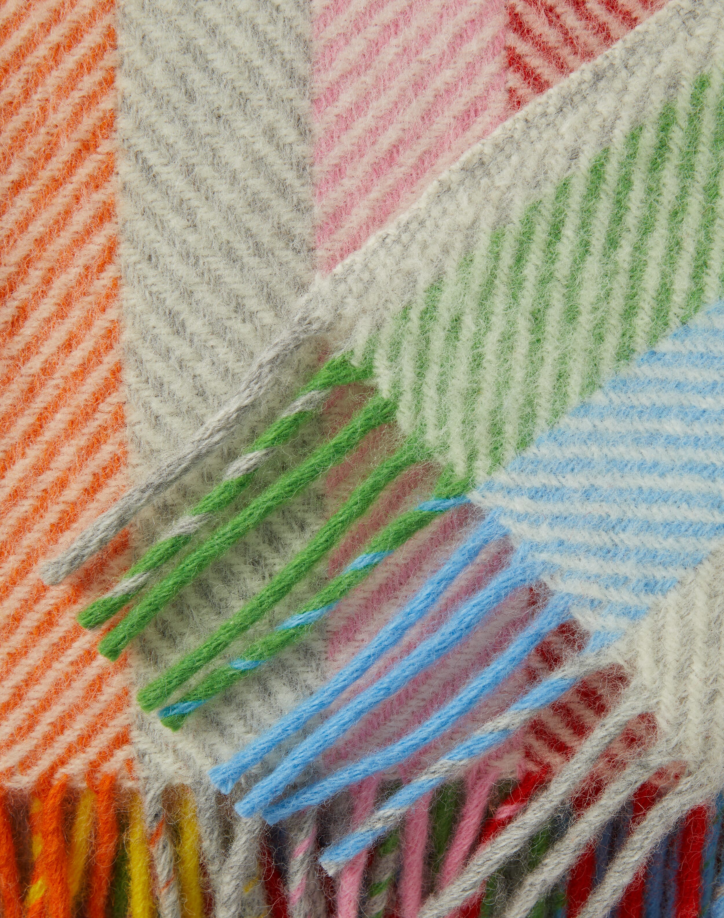 Brora Pure Wool Herringbone Stripe Rug Rainbow for Women