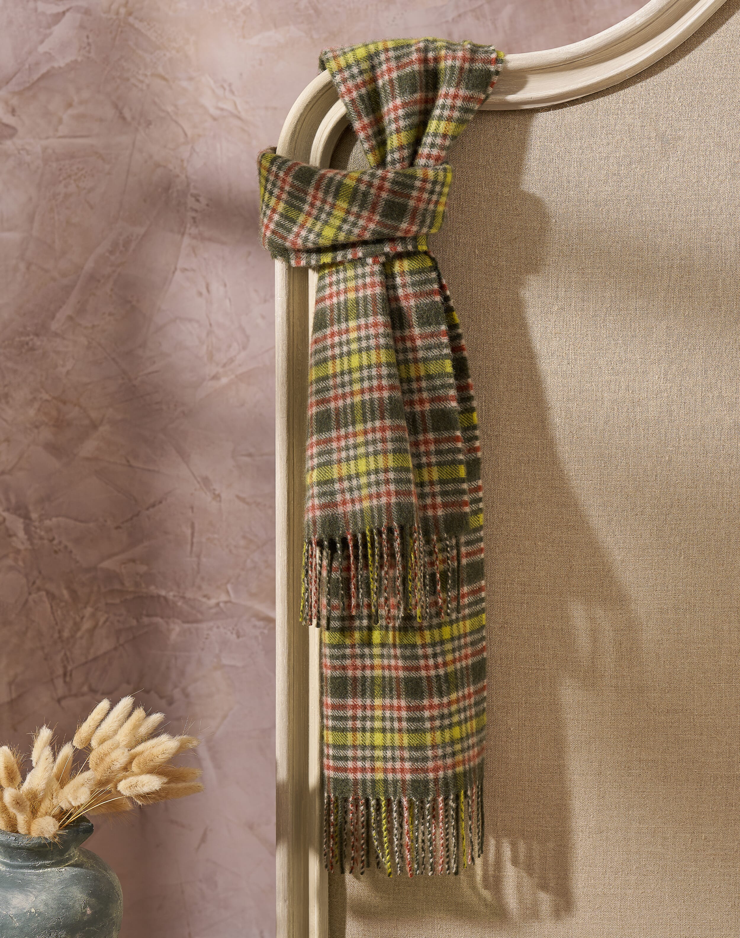 Brora Cashmere Plaid Scarf Sorrel