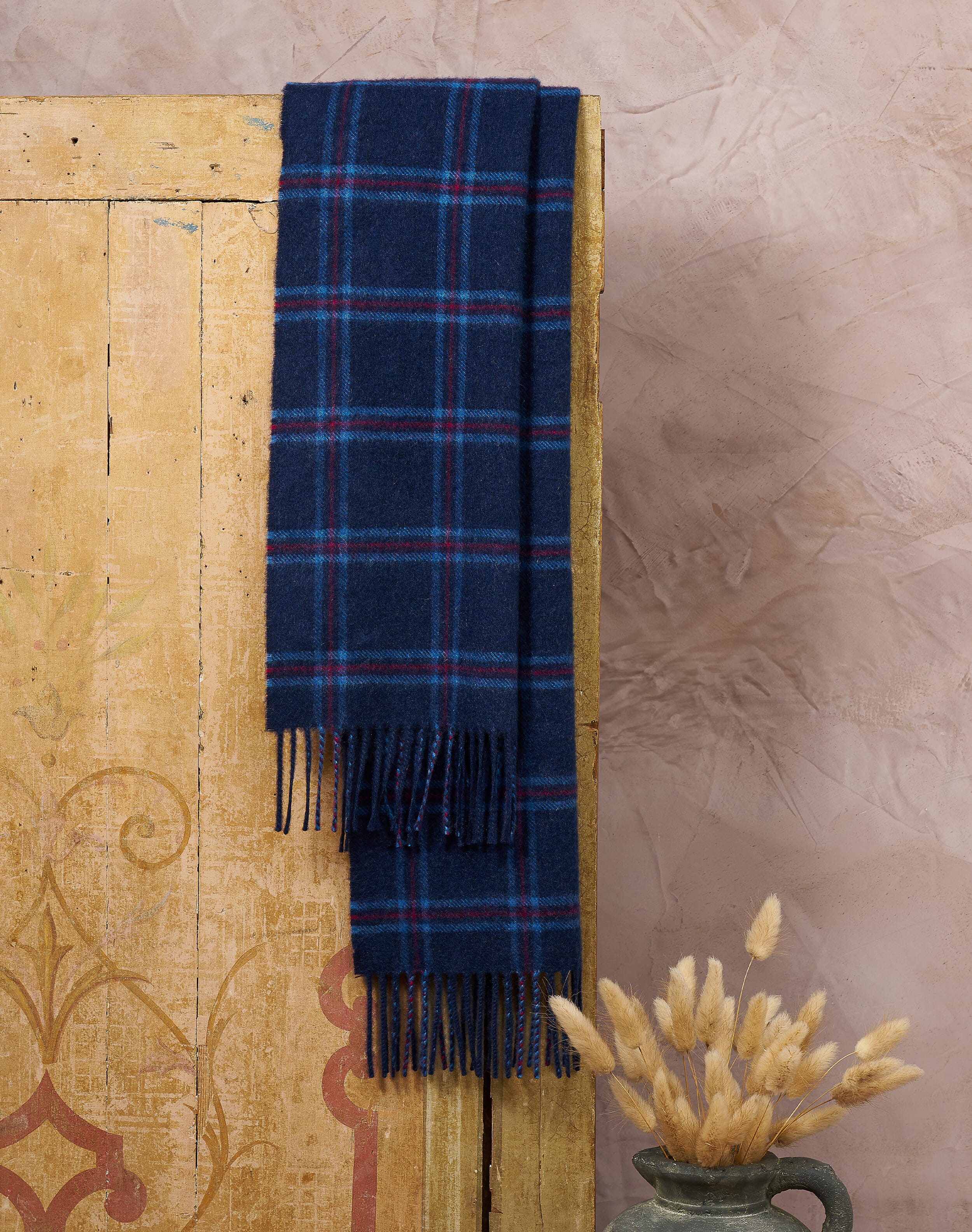 Brora Cashmere Plaid Scarf French