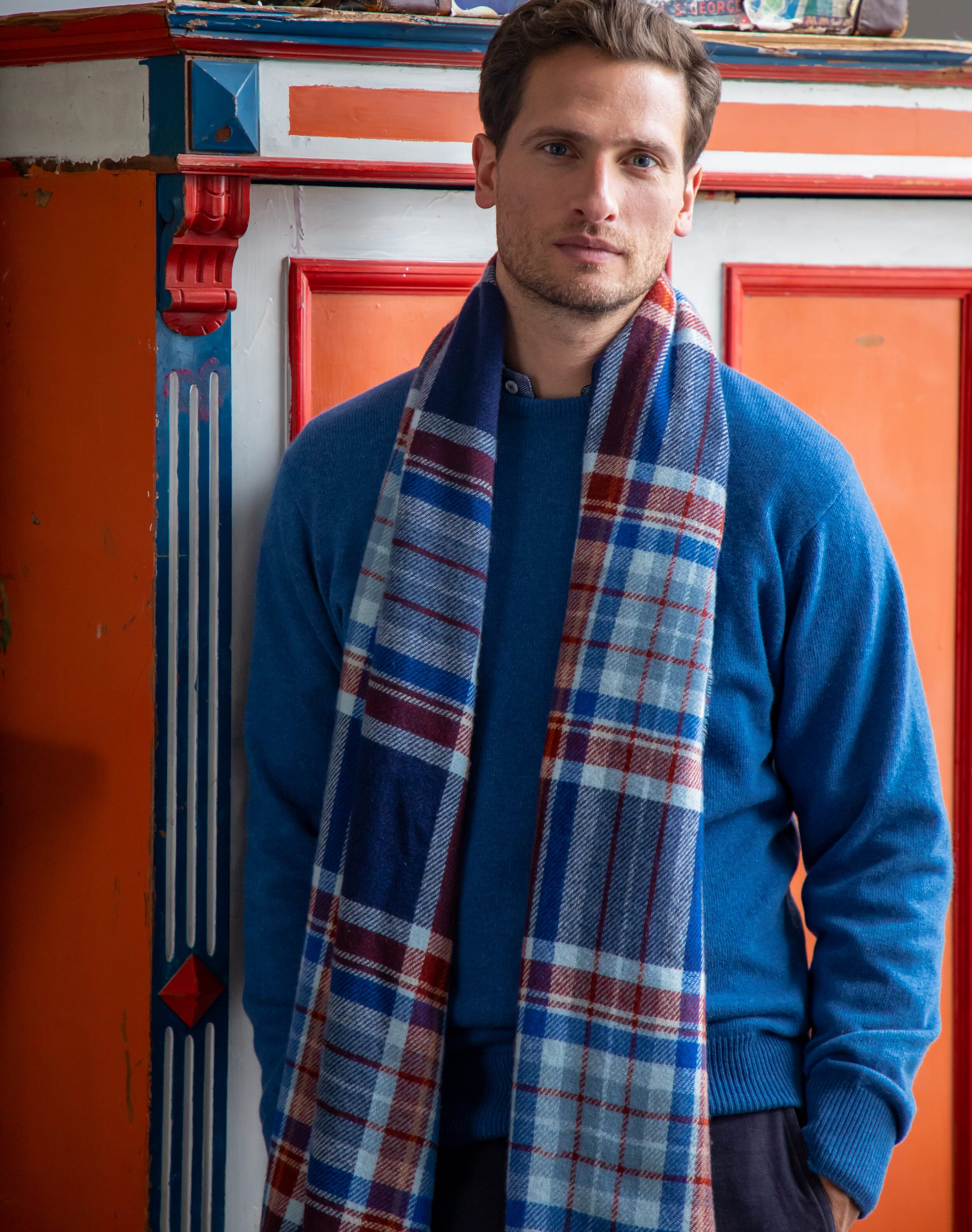 cashmere-plaid-stole-in-indigo-tobacco-clearance-scarves