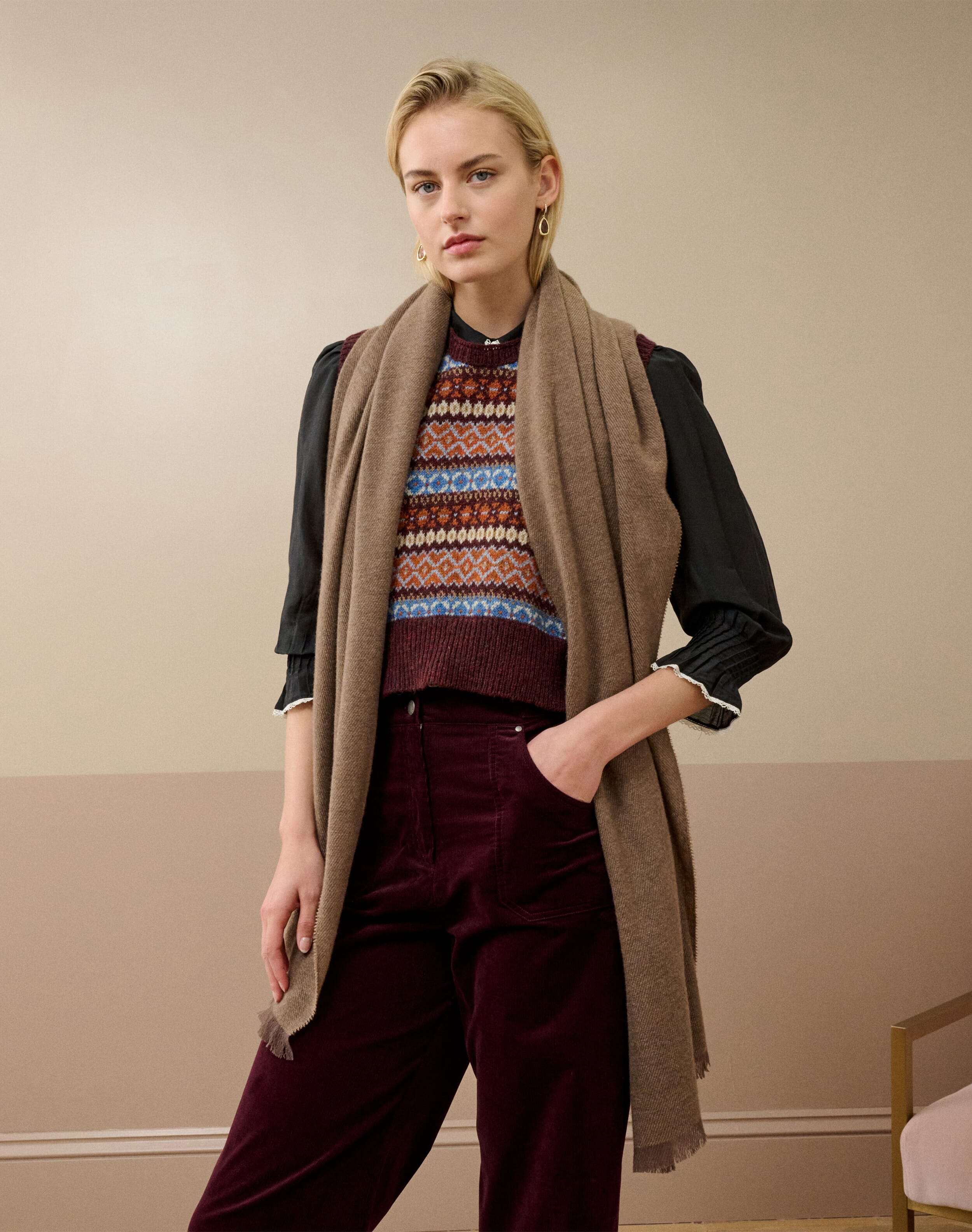 Brora Cashmere Stole Otter