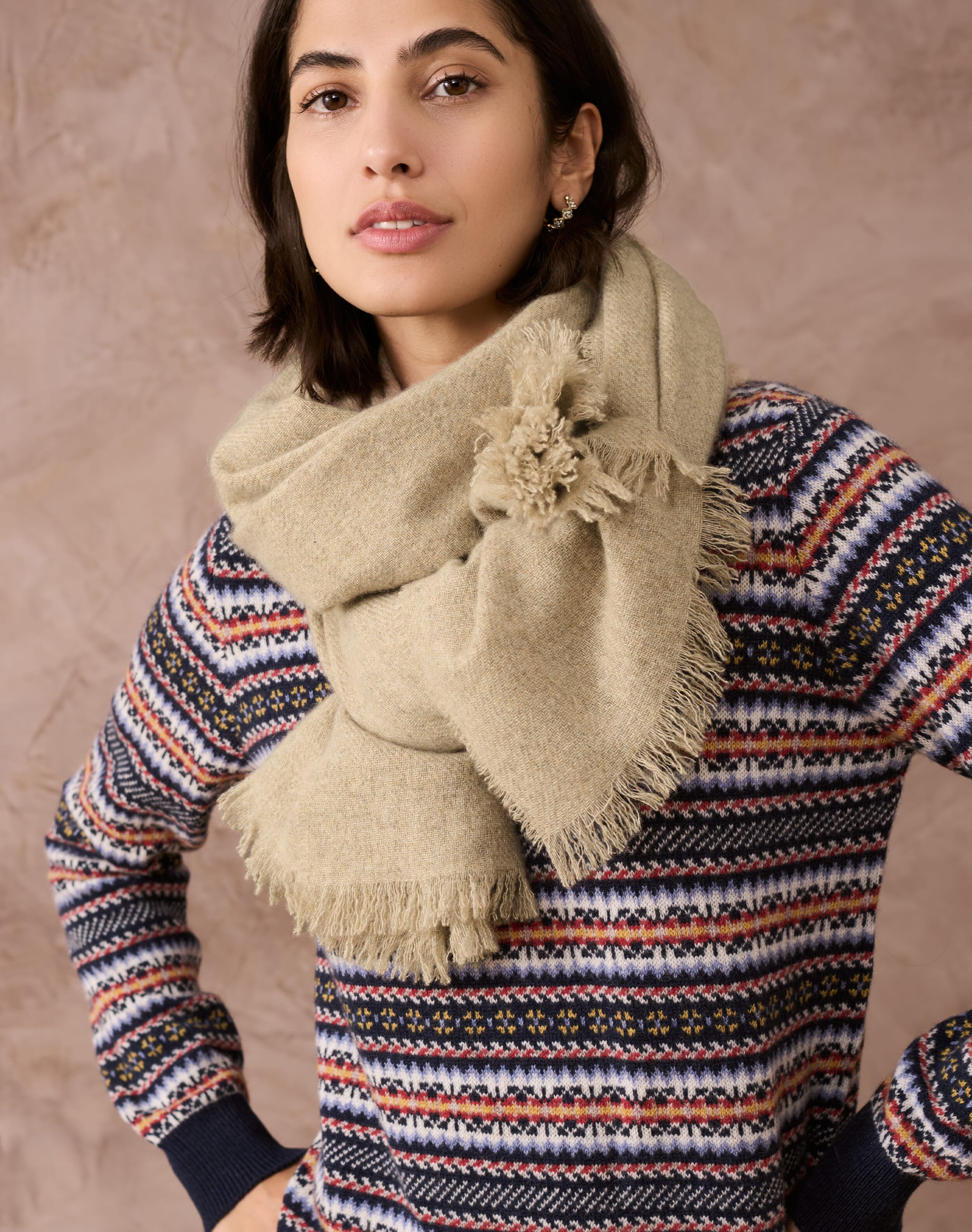 Brora Cashmere Stole Oatmeal