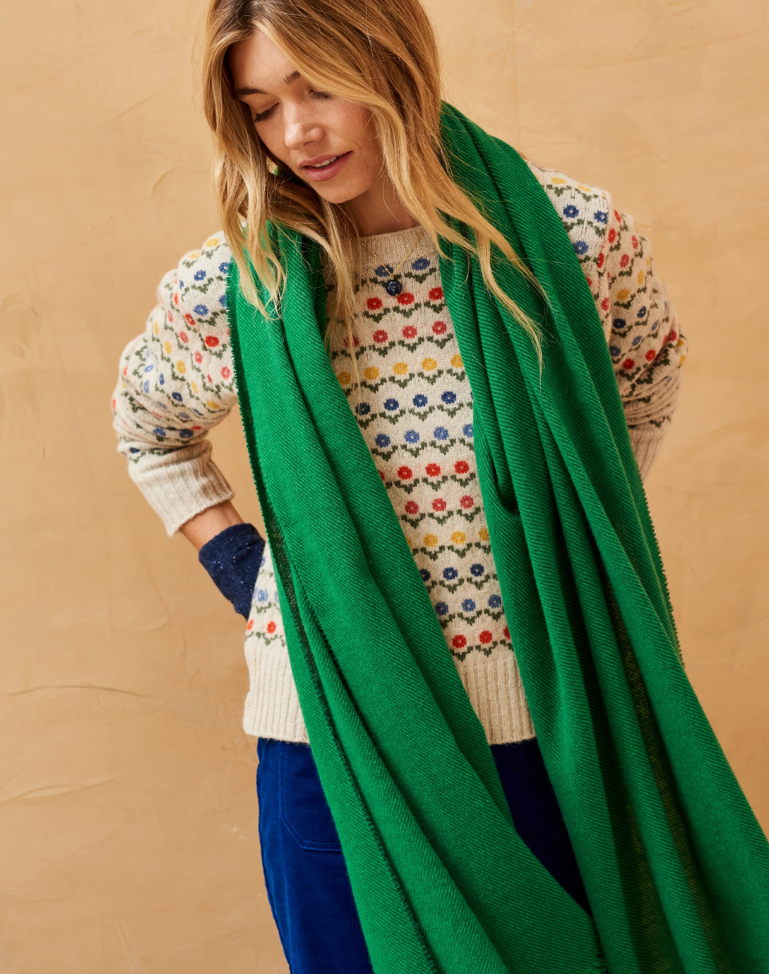 Brora Cashmere Stole Emerald