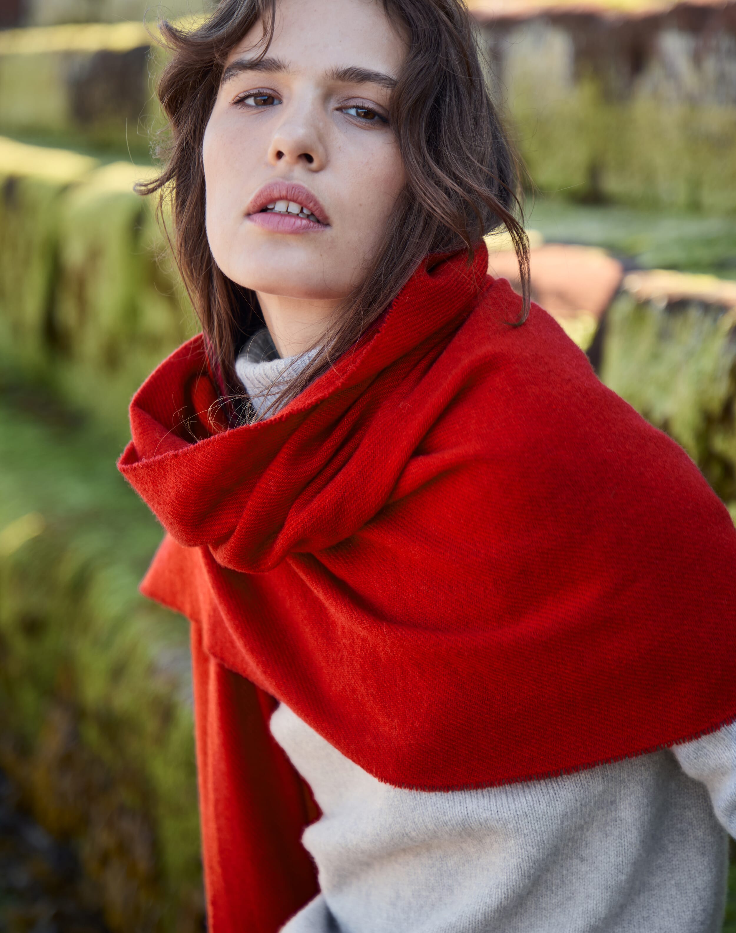 Brora Cashmere Stole Crimson