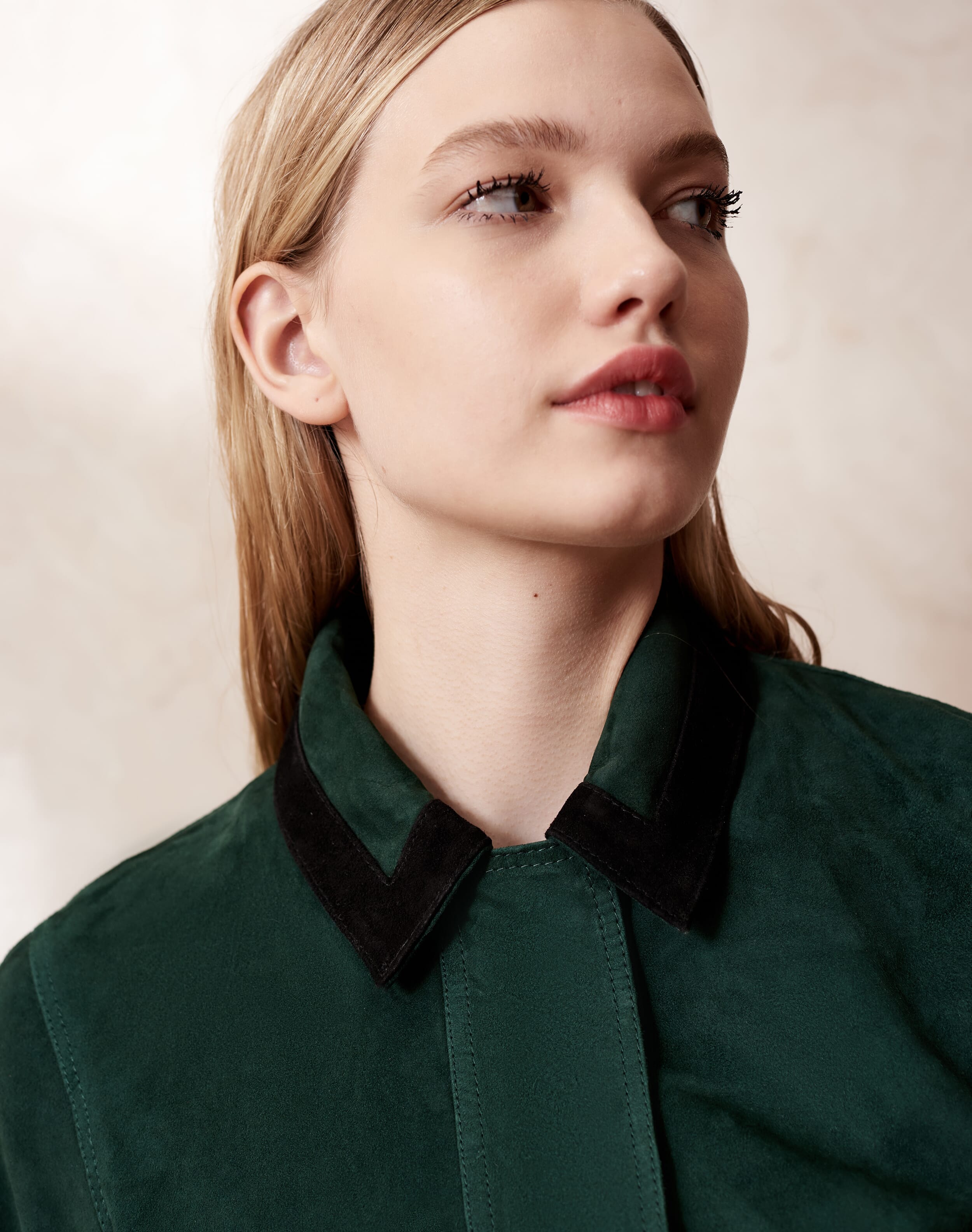 Green Suede Bomber Jacket | Women's Jackets | Skye by Brora