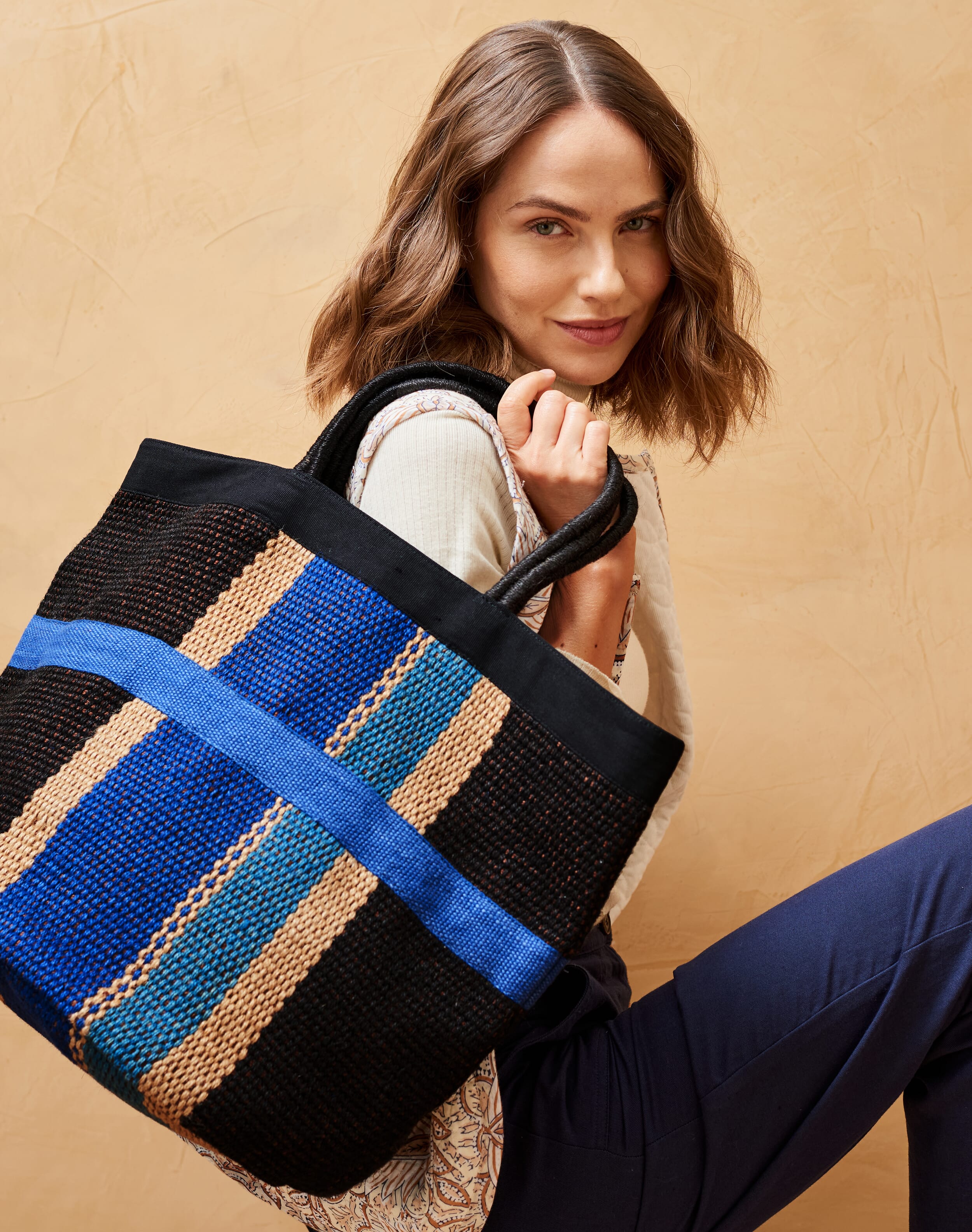 Cobalt Hand Woven Jute Bag | Accessories | Brora Fashion