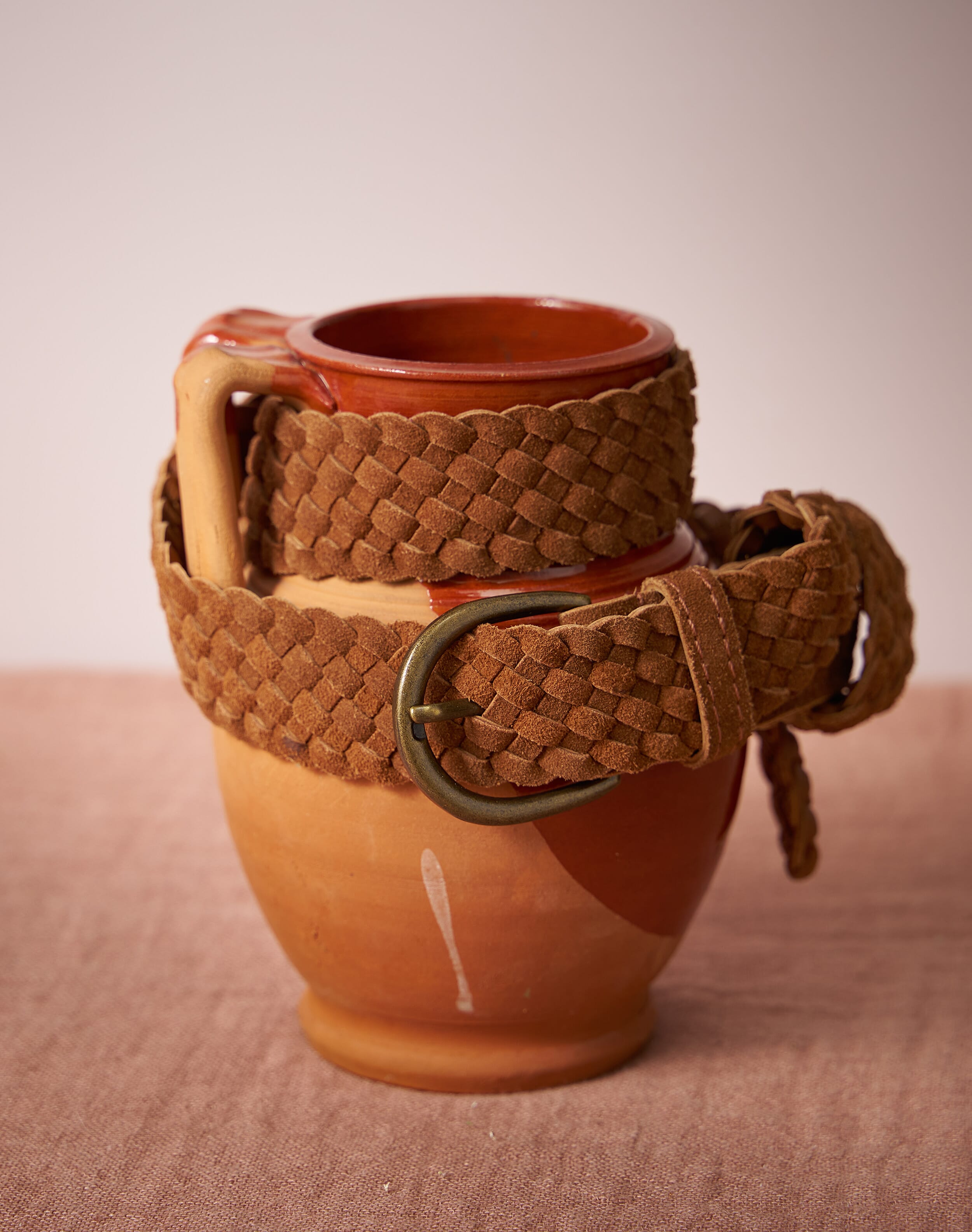 Brora Woven Suede Belt Caramel