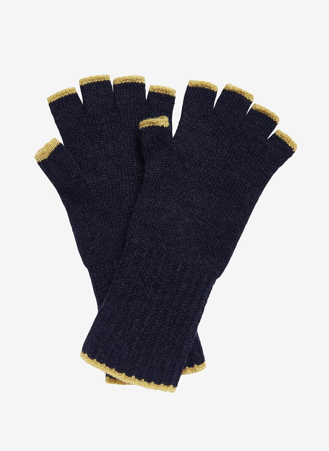 Midnight & Sulphur Women's Cashmere Fingerless Gloves Brora UK