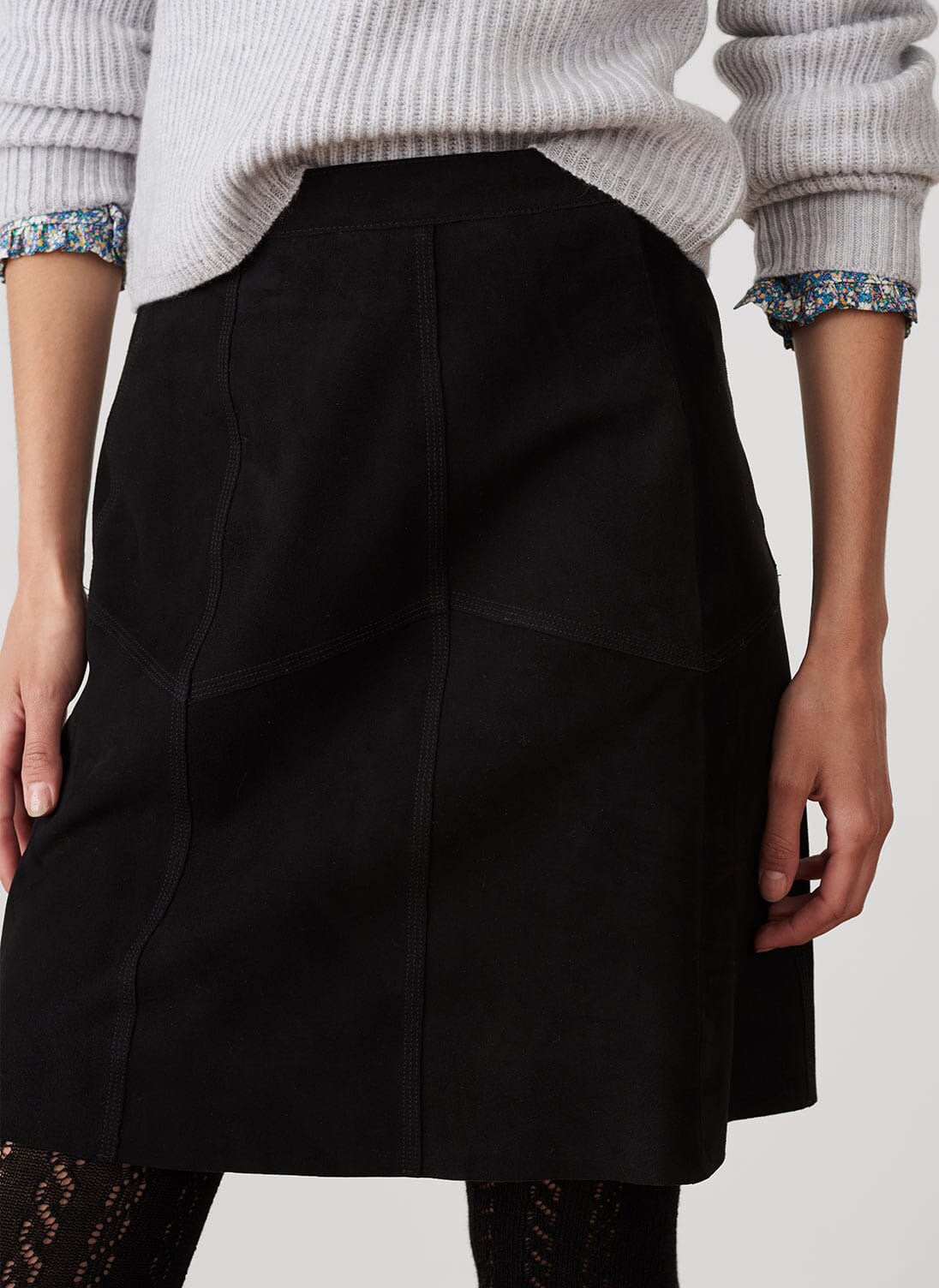 Malika Suede Skirt - Black main image 1