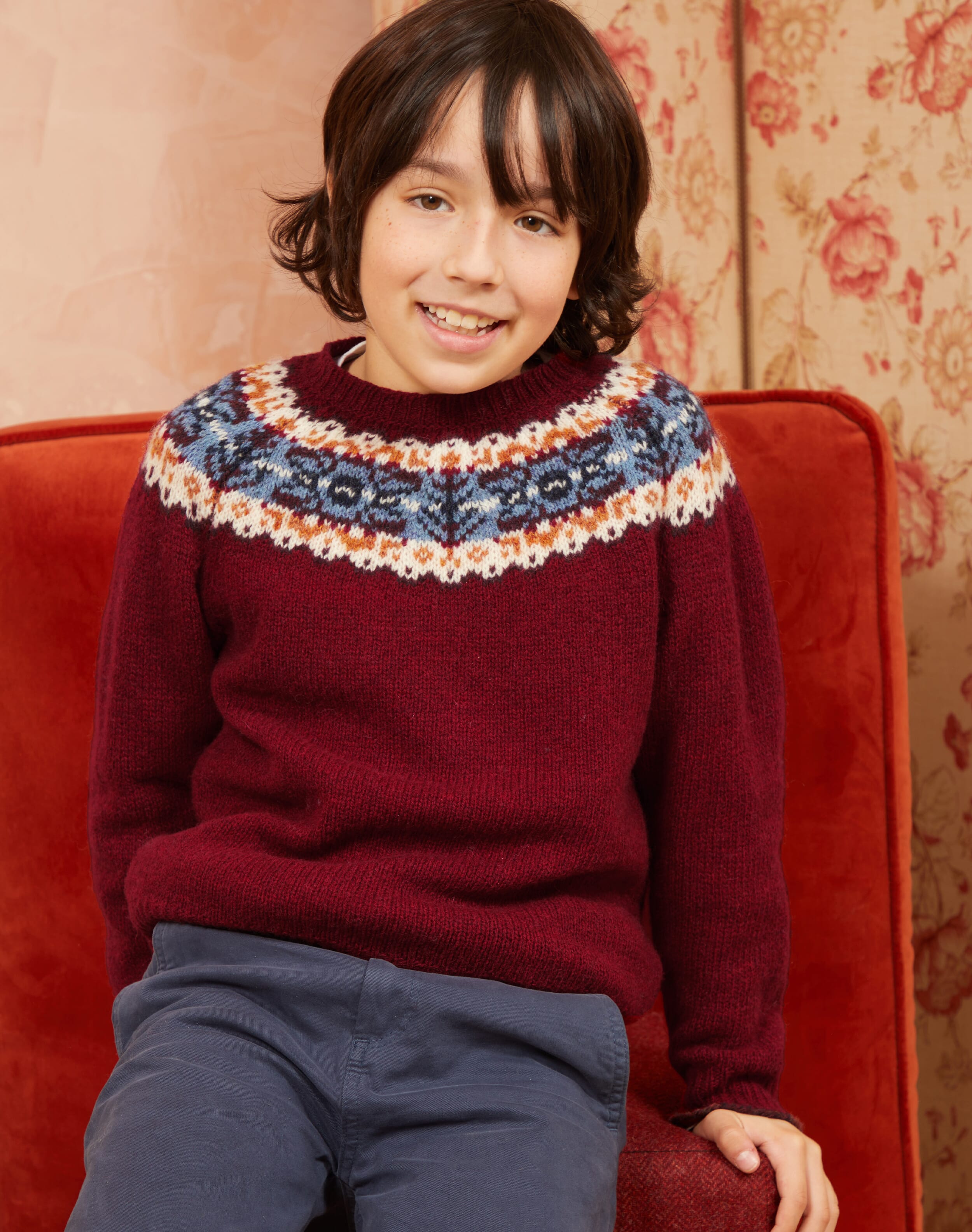 Children s Auburn Shetland Fair Isle Yoke Jumper Brora children-s-auburn-shetland-fair-isle-yoke-jumper-brora