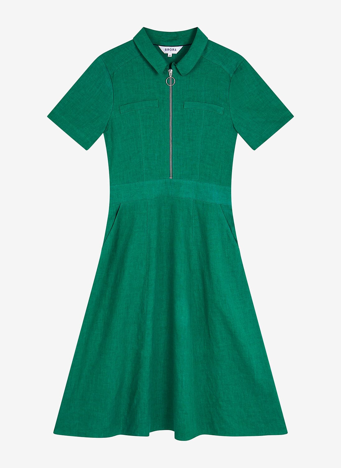 Emerald Linen Tennis Dress | Women's Linen Dresses | Brora