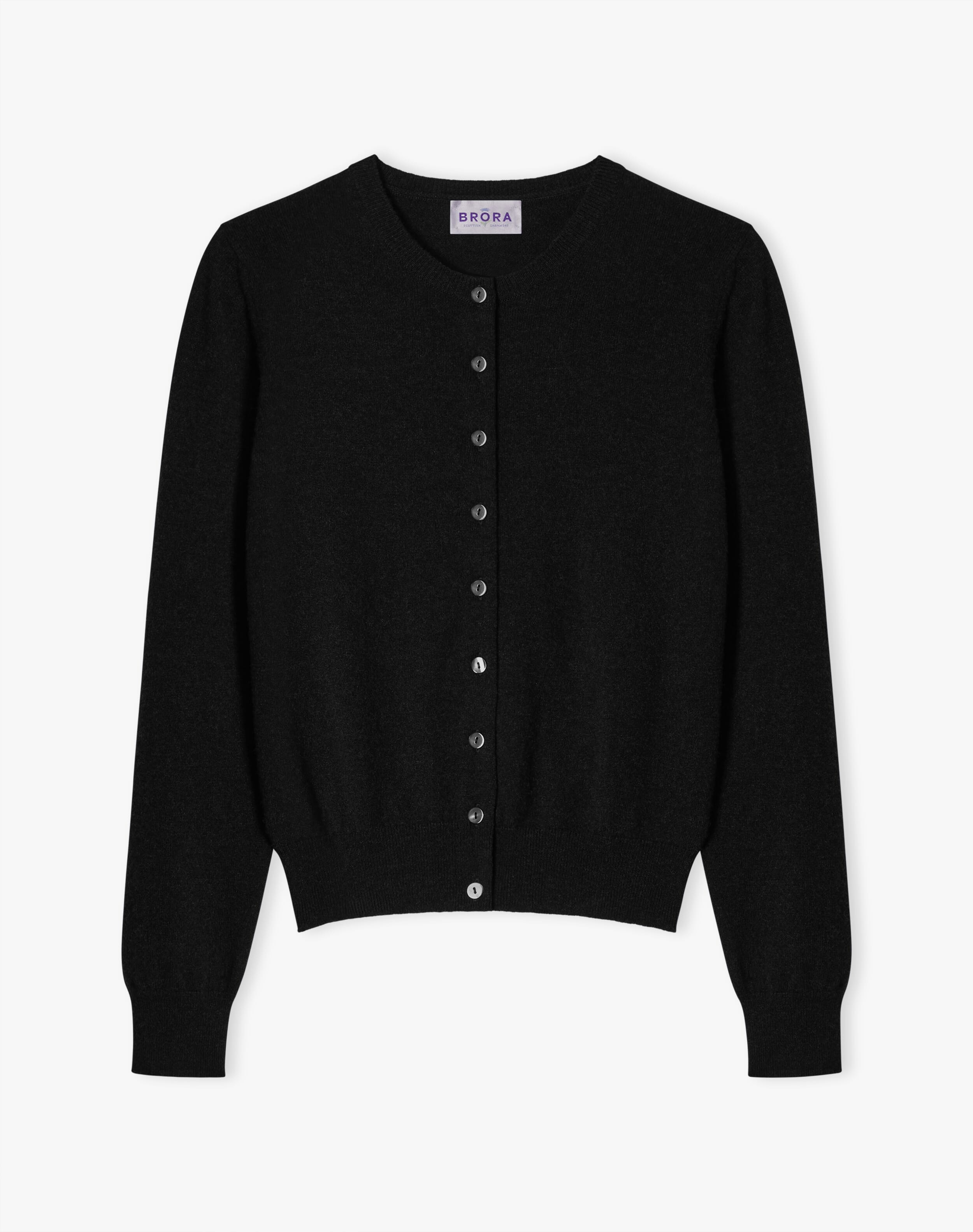 Black Women's Cashmere Modern Classic V Neck Cardigan | Brora