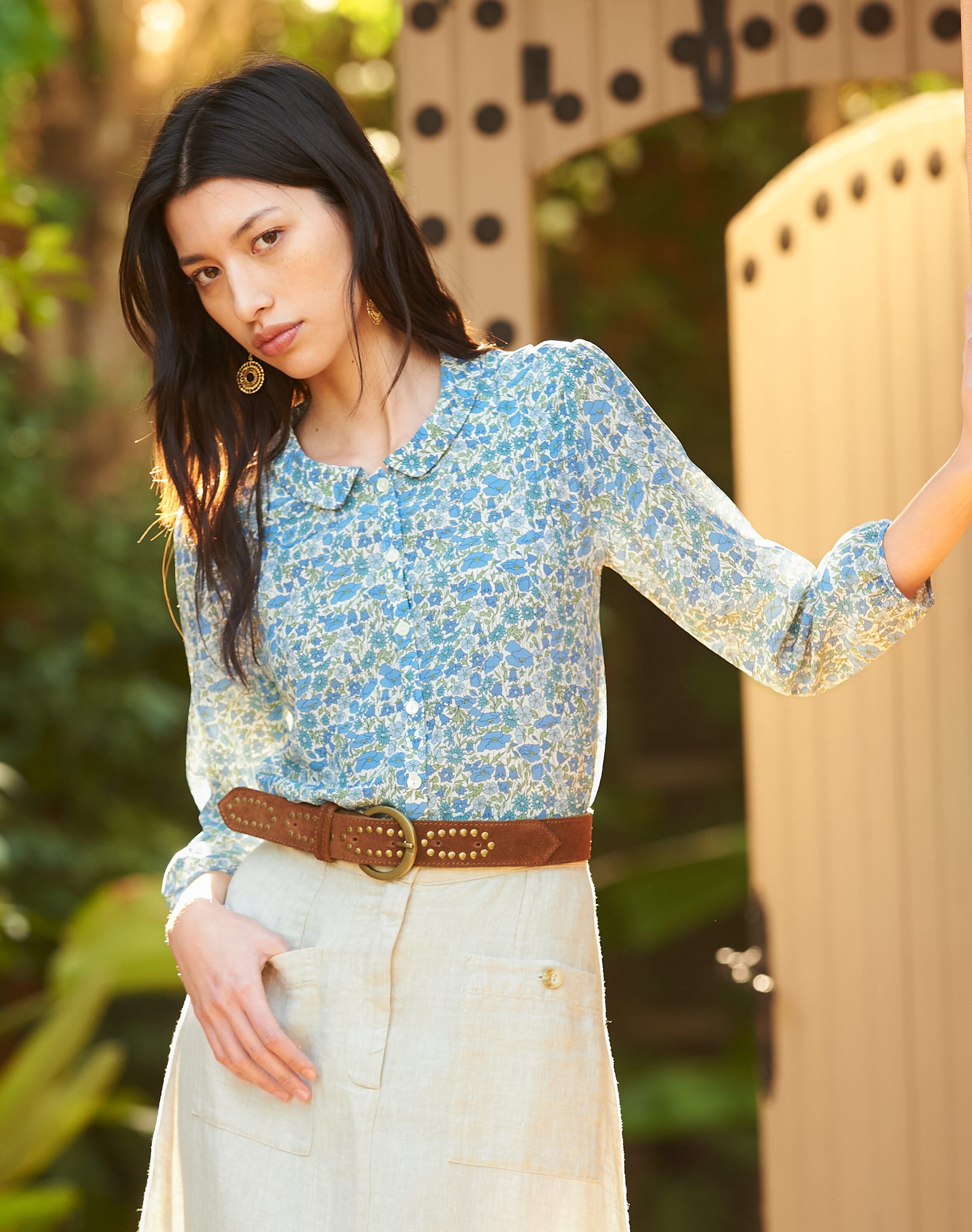 Bouquet Liberty Print Silk Peter Pan Blouse | Women's | Brora