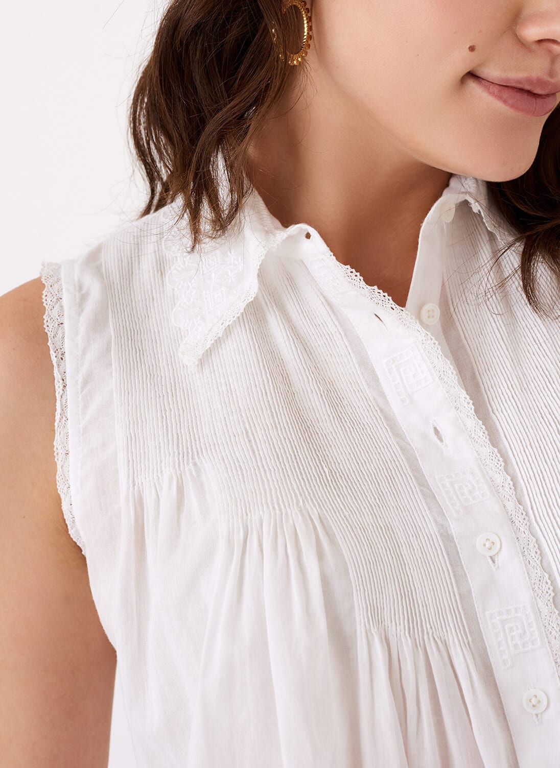 Sleeveless Cotton Blouse main image 1