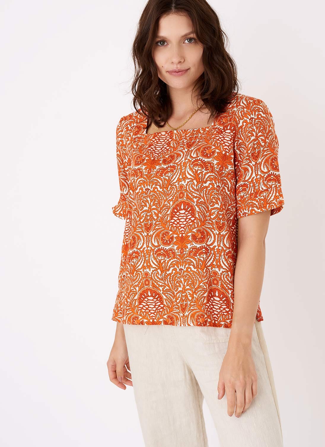 Black Colour  Marigold blouse blue flower
