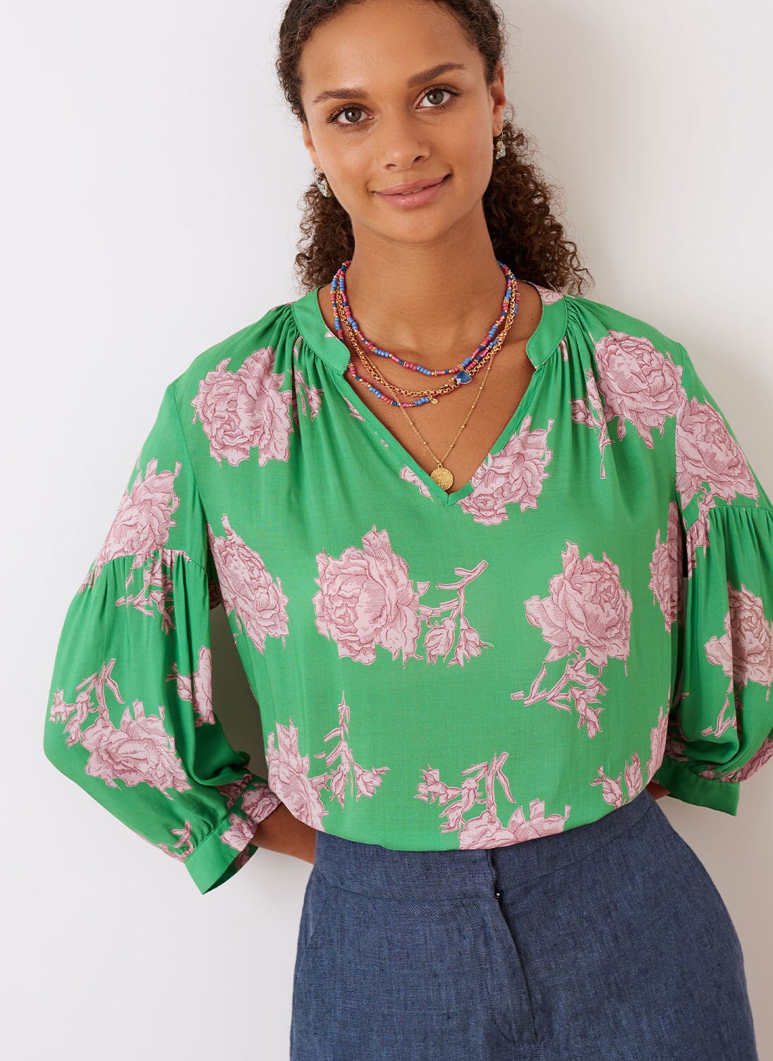Emerald Rose Liberty Print Blouse | Women's Blouse | Brora